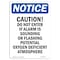 Signmission OSHA Notice Sign, 10" Height, Rigid Plastic, Caution Do Not Enter If Alarm Sign, Portrait OS-NS-P-710-V-10471 - alternate 1
